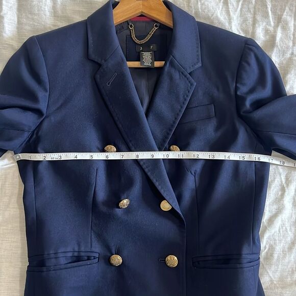 J. Crew Women's Wool Blazer Double Breasted Preppy Size 2 Navy Blue Old Money - Picture 6 of 7